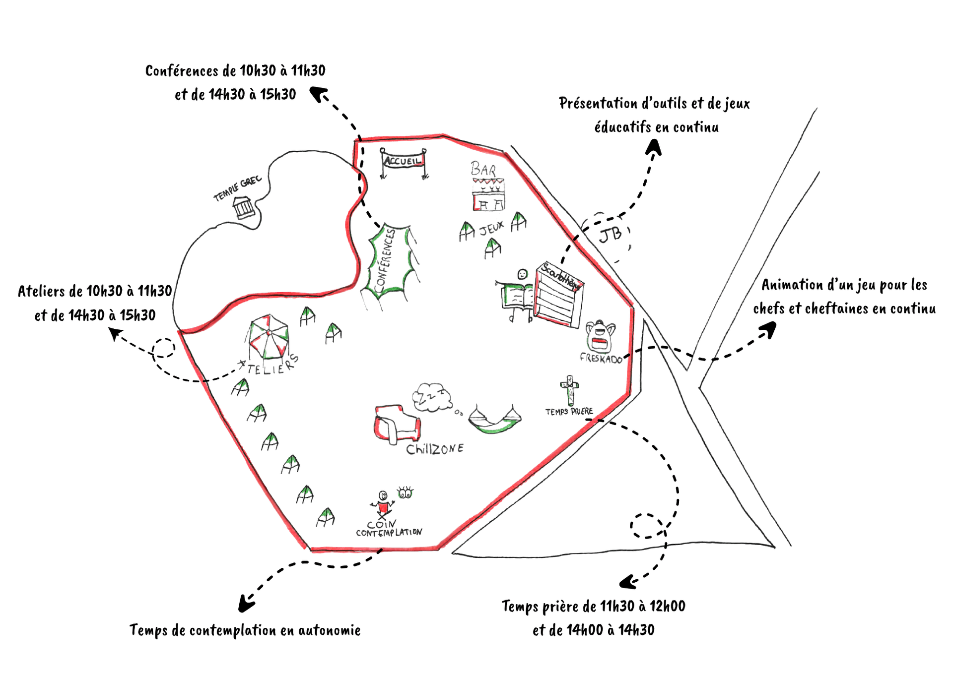 Aperçu du plan de la zone